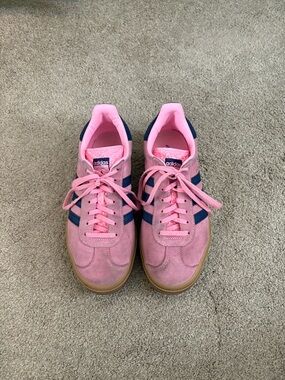 adidas Pink and Navy Gazelle Bold Sneakers